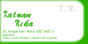 kalman nika business card